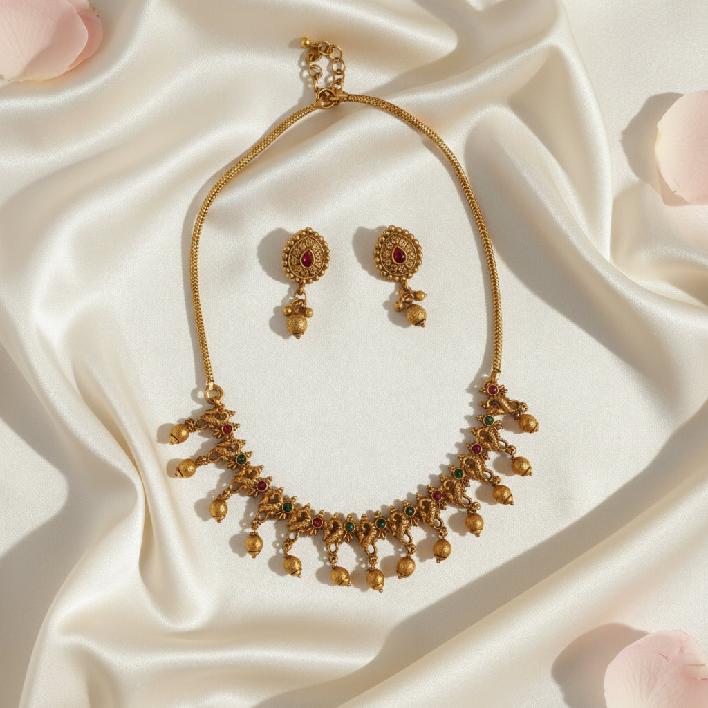 Kairavi Short Necklace and Earrings Set
