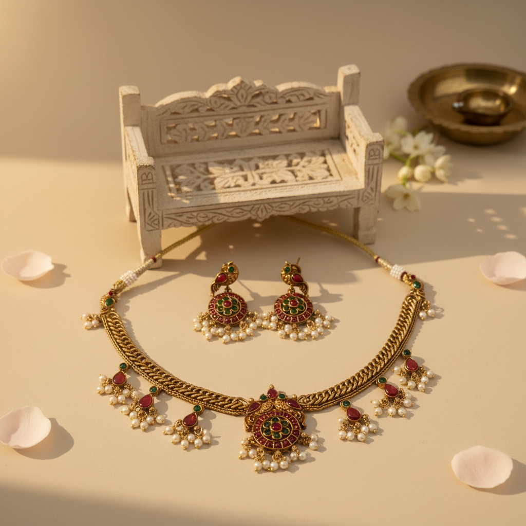 Maitreyi Chocker Necklace and Earrings Set