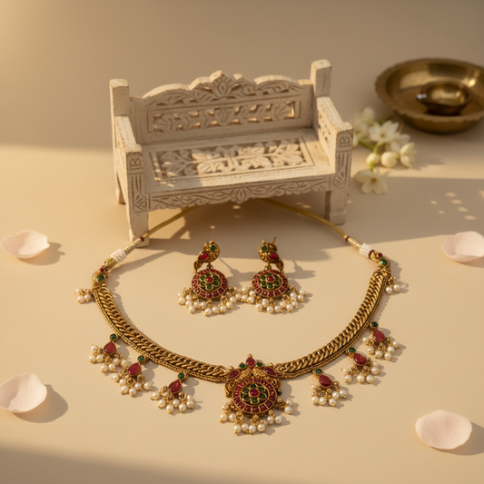 Maitreyi Chocker Necklace and Earrings Set