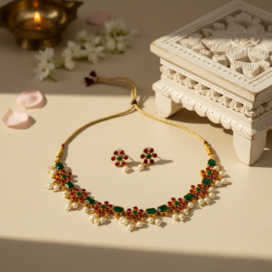 Dharini Short Necklace and Earrings Set