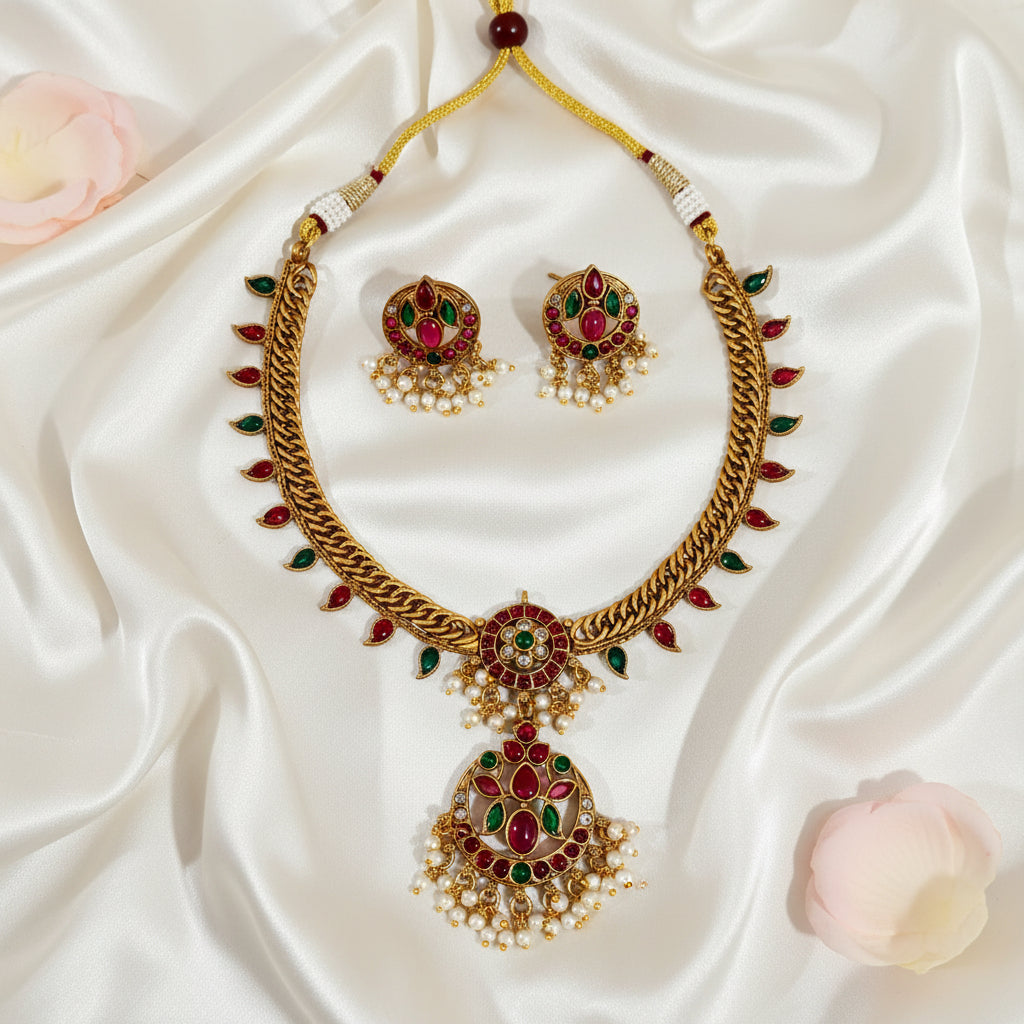 Anupriya Short Necklace and Earrings Set