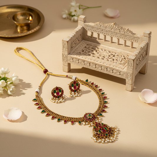 Anupriya Short Necklace and Earrings Set
