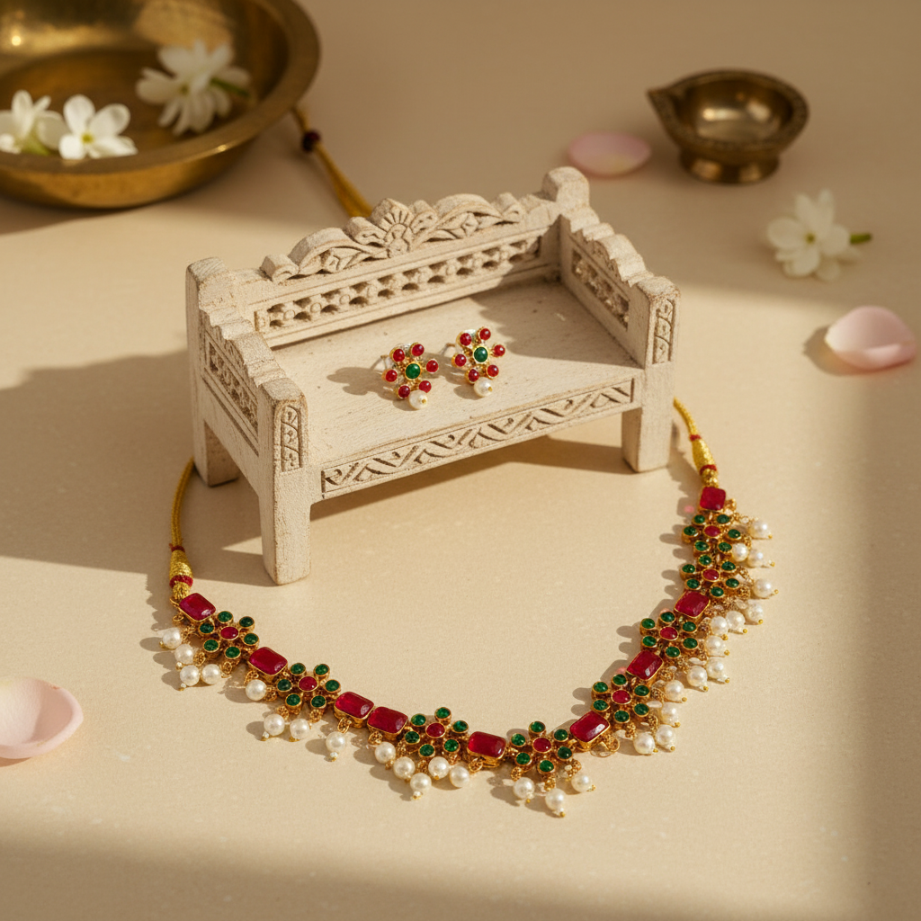 Bhanavi Chocker Necklace and Earrings Set