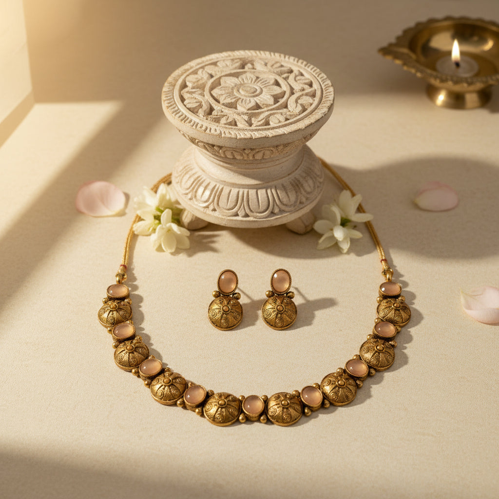 Arunika Short Necklace and Earrings Set