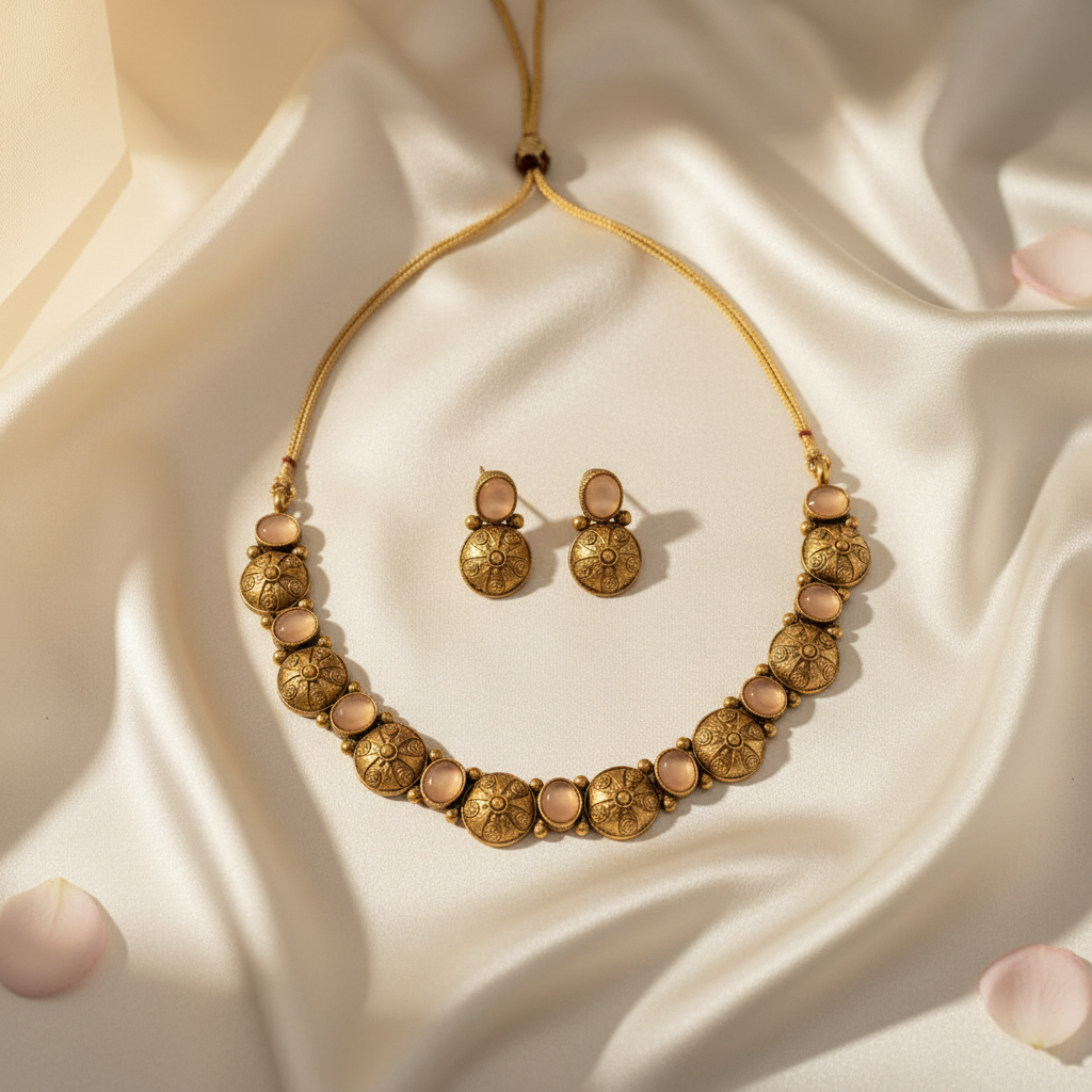 Arunika Short Necklace and Earrings Set