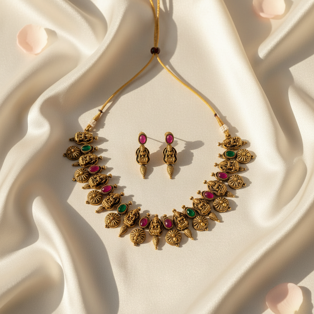 Hamsini Chocker Necklace and Earrings Set