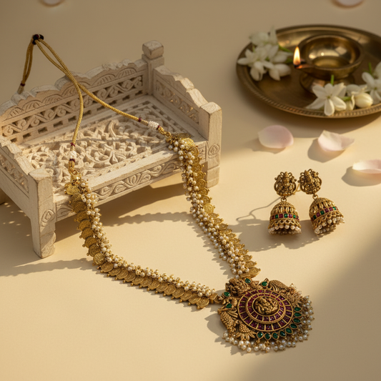 Anvita Long Necklace and Earrings Set