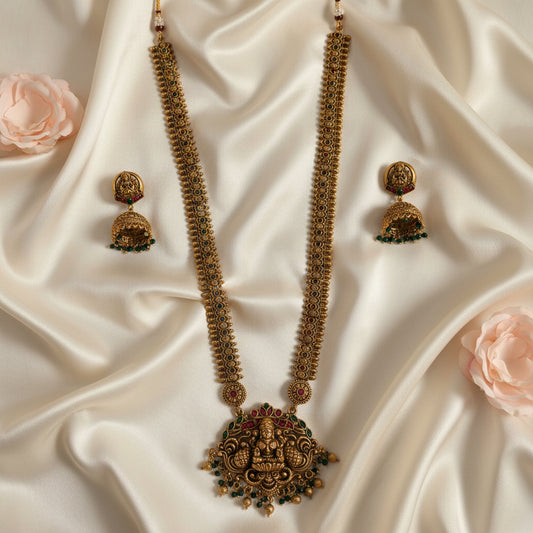 Abhitha Long Necklace and Earrings Set