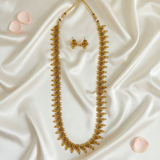 Nithya Long Necklace and Earrings Set