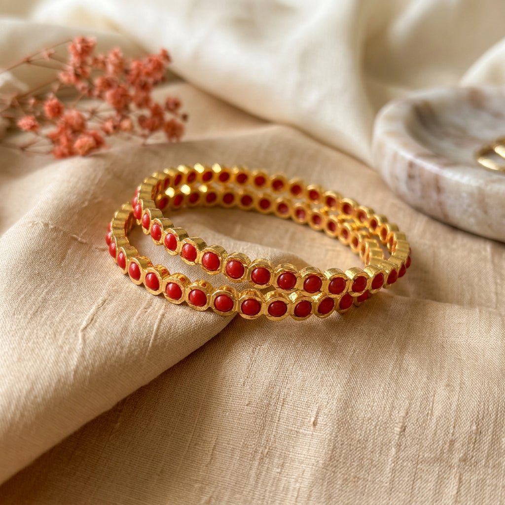 Yuktha Traditional Coral Bangle