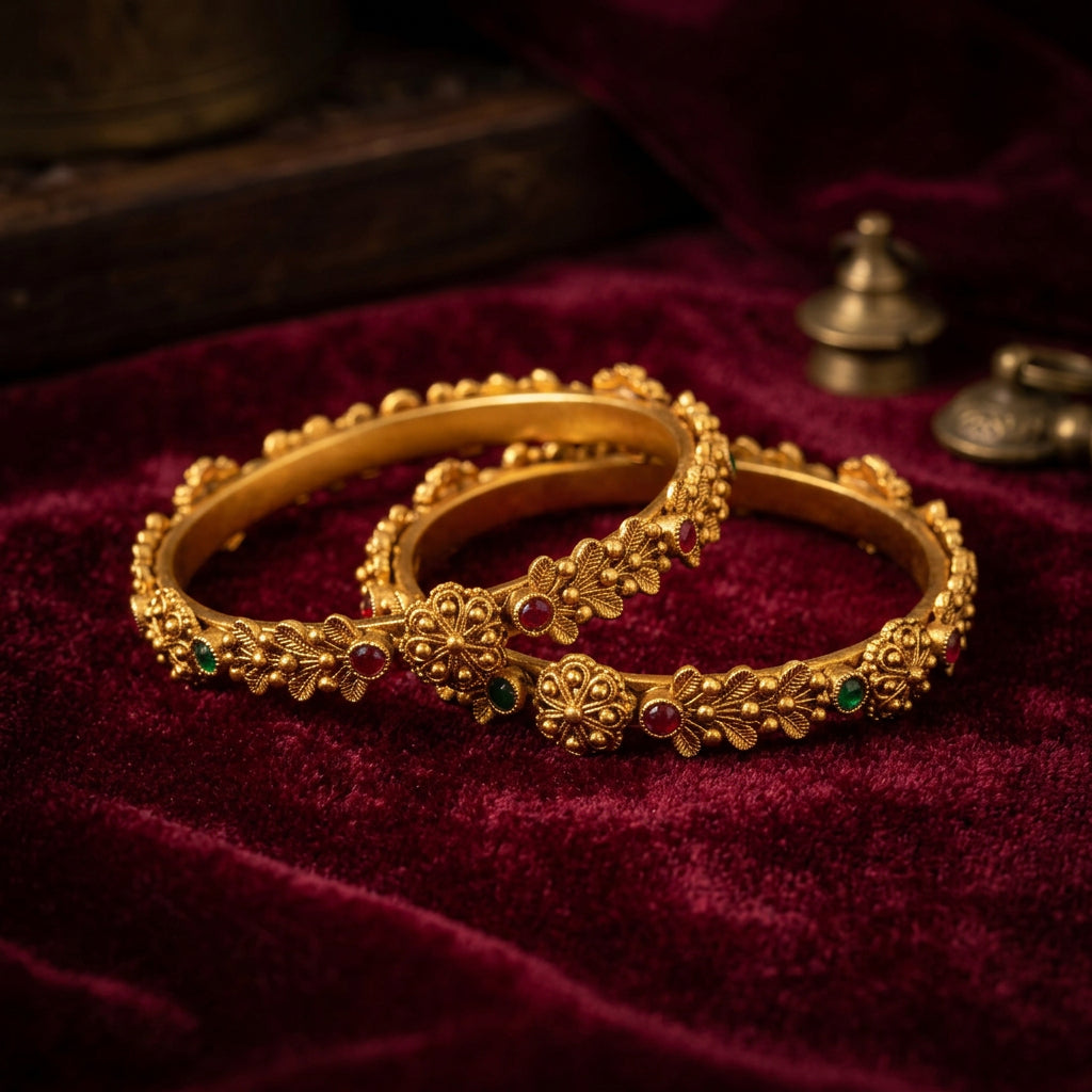 Yaana Traditional Antique FloralBangles