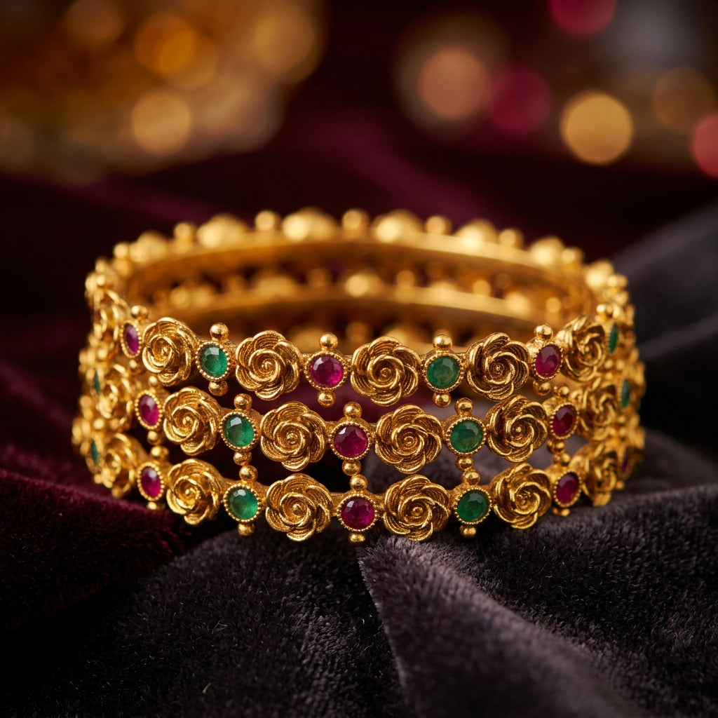 Vanya Traditional Antique Rose Bangle