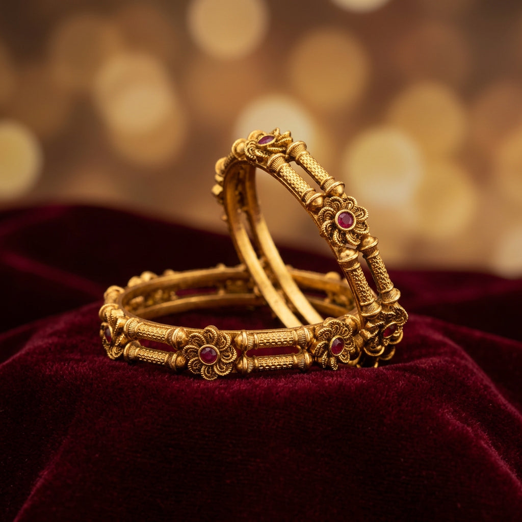 Sapna Traditional Antique Flower Bangle
